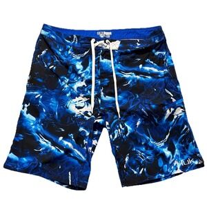 Huk Performance Fishing Freeman 21'' Mossy Oak Elements Hydro Board Shorts sz 36